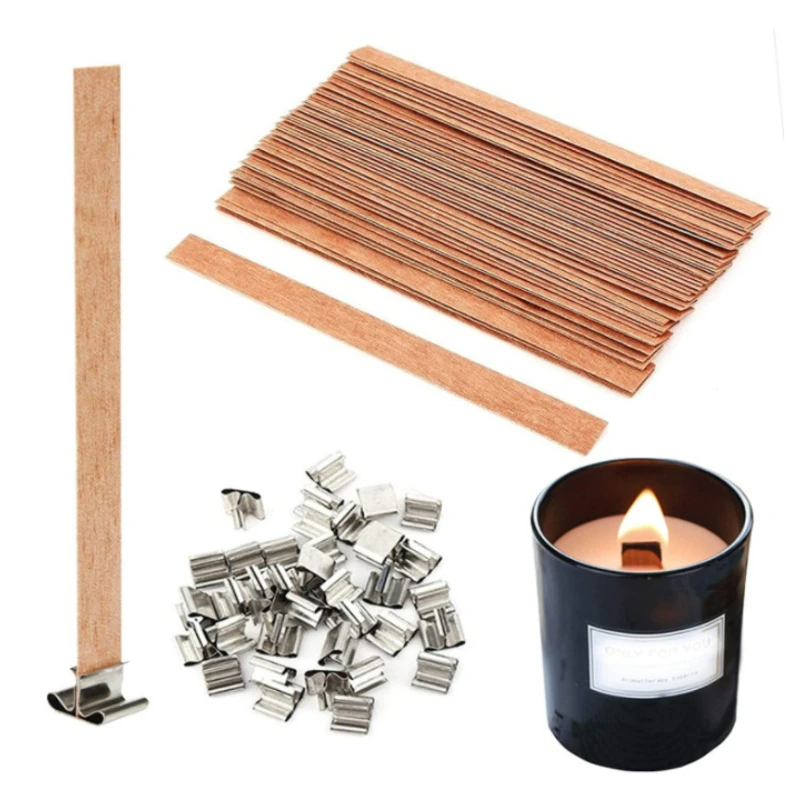 Candle Making Kit Beeswax - 30 قطعة فتيل شمعة خشبية عالية