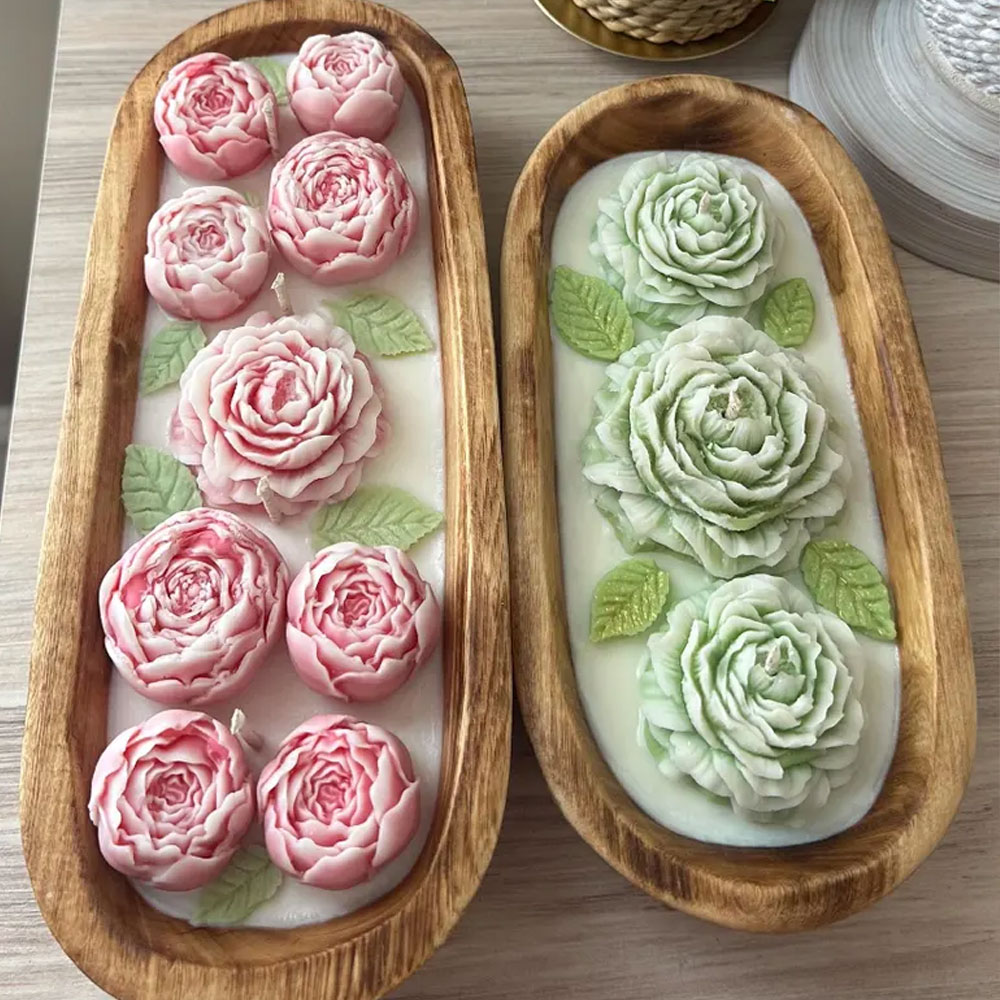 Candle Making Austin - الفاوانيا روز سيليكون شمعة قوالب لصنع