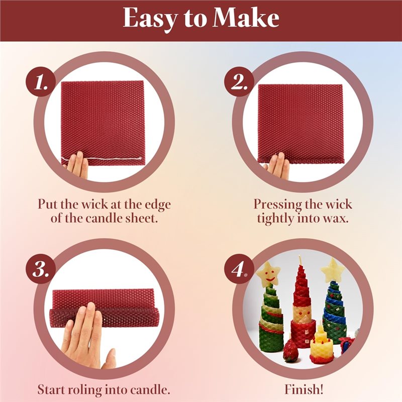أوراق شمع النحل AT21 (24 قطعة) - مراجعة Candle Making Kit Beeswax وسعره